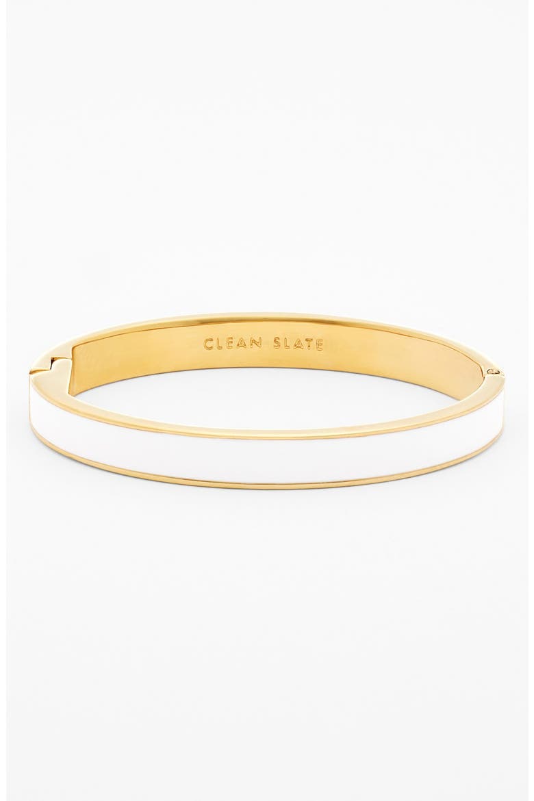 'idiom - clean slate' enamel hinge bangle, Main, color, CLEAN SLATE- WHITE/ GOLD