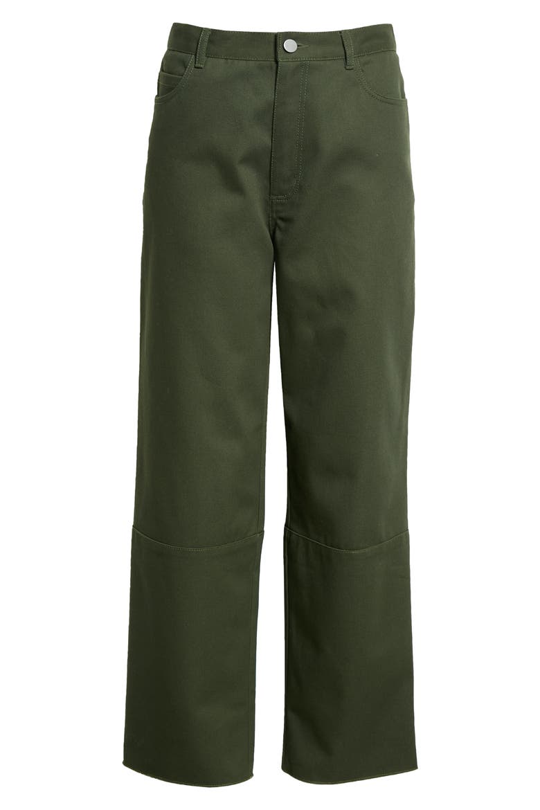 Gender Inclusive Diran Cuffed Straight Leg Jeans, Alternate, color, DARK OLIVE