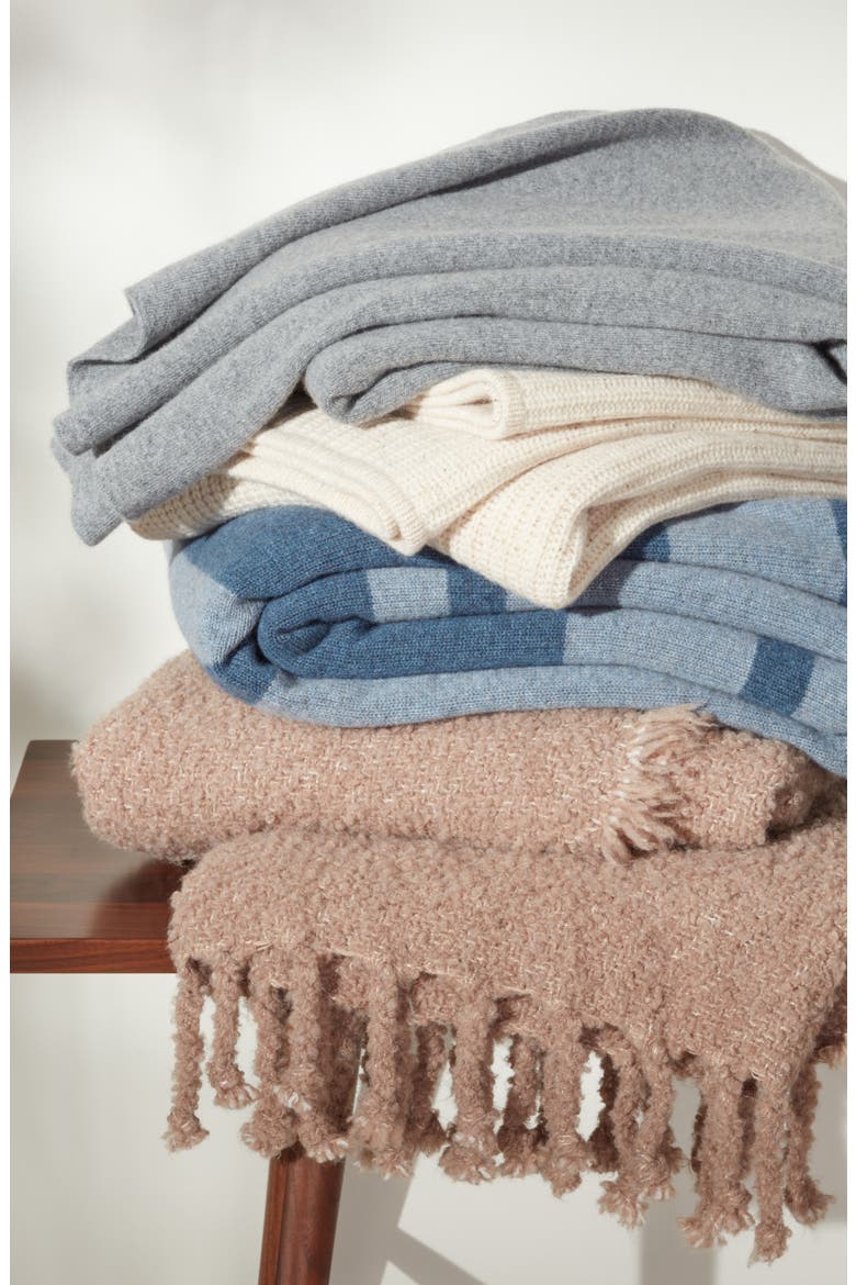 Stripe Wool & Cashmere Throw Blanket, Alternate, color, BEIGE OATMEAL MULTI