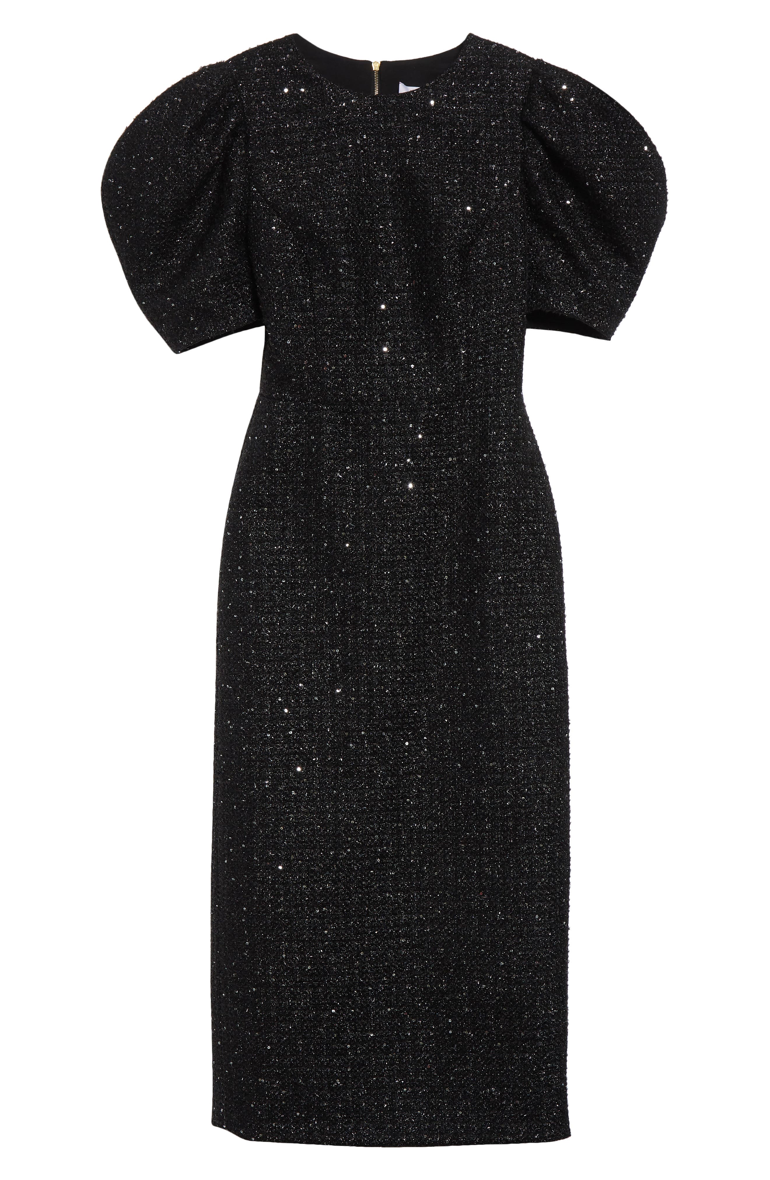 Puff Sleeve Metallic Tweed Sheath Dress (Women) | Nordstrom