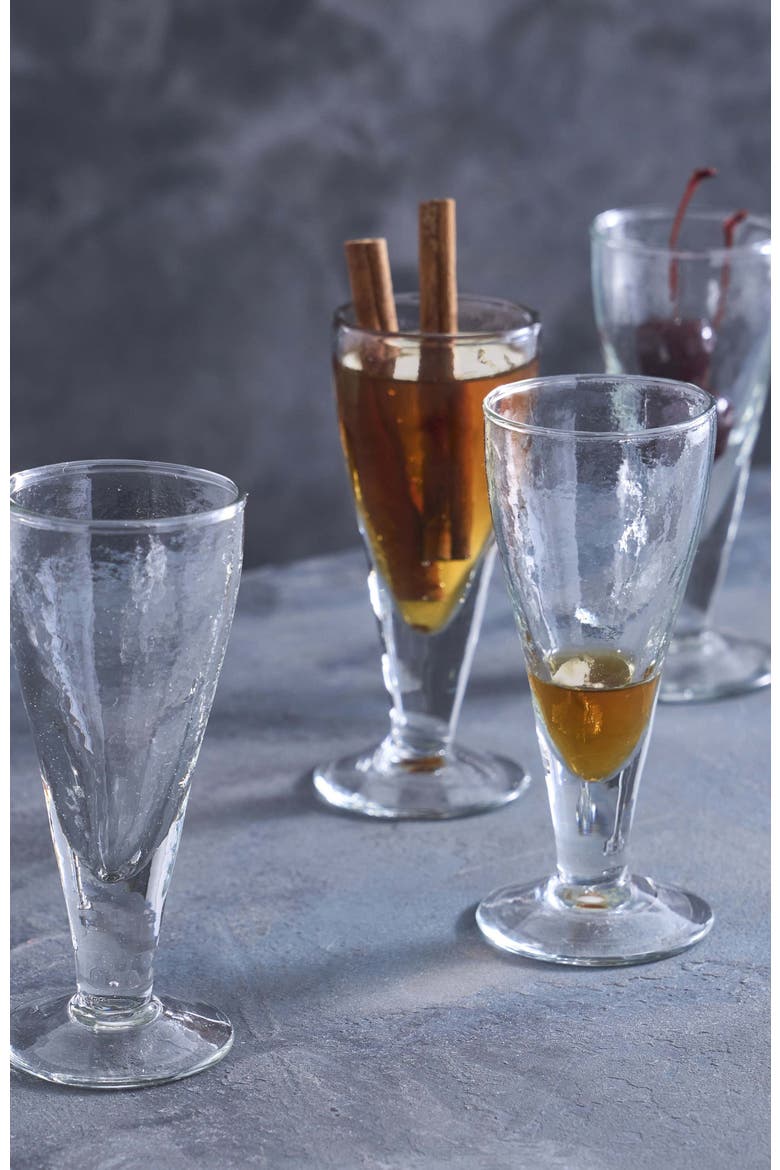 Pebbled Footed Aperitif Glasses - Set of 4, Main, color, Clear
