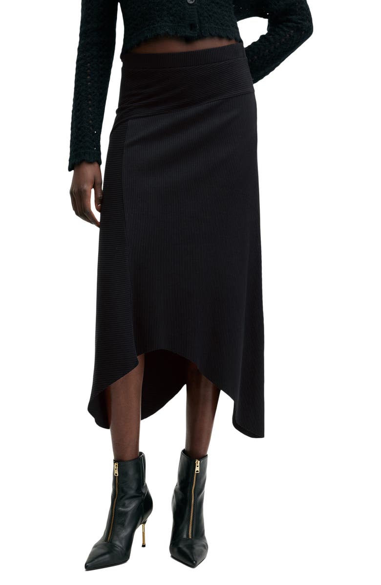 AllSaints Gia Rib Sharkbite Skirt, Main, color,