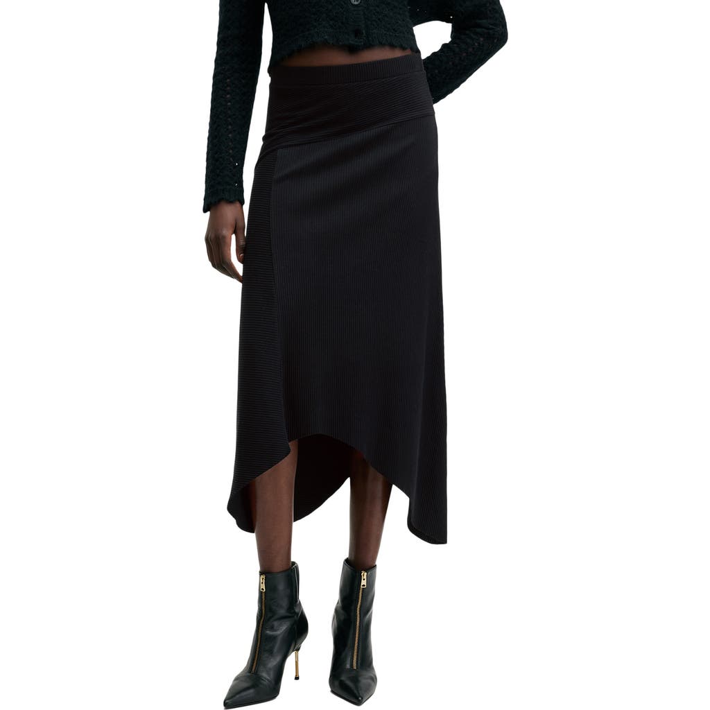 Shop Allsaints Gia Rib Sharkbite Skirt