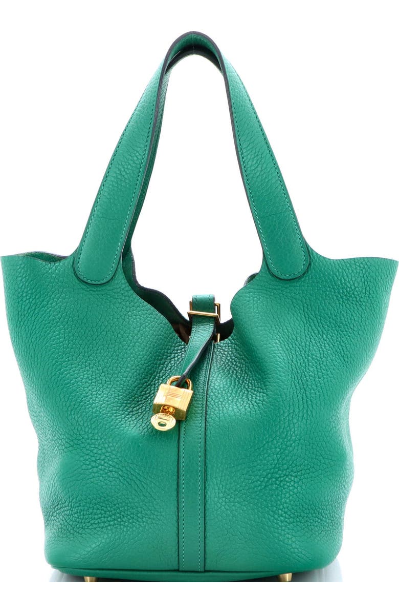 Pre-Owned Hermes Picotin Lock Bag Clemence MM, Main, color, Vert Vertigo