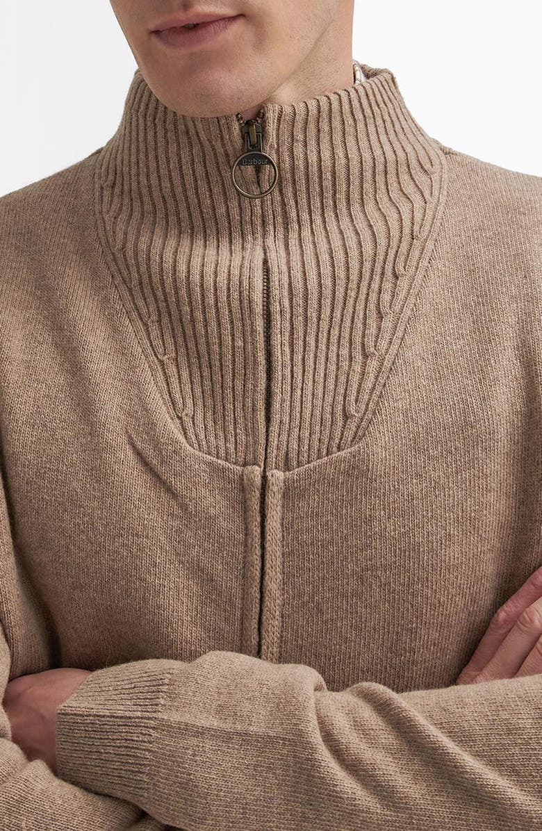 Barbour Wool Zip Cardigan, Alternate, color, 