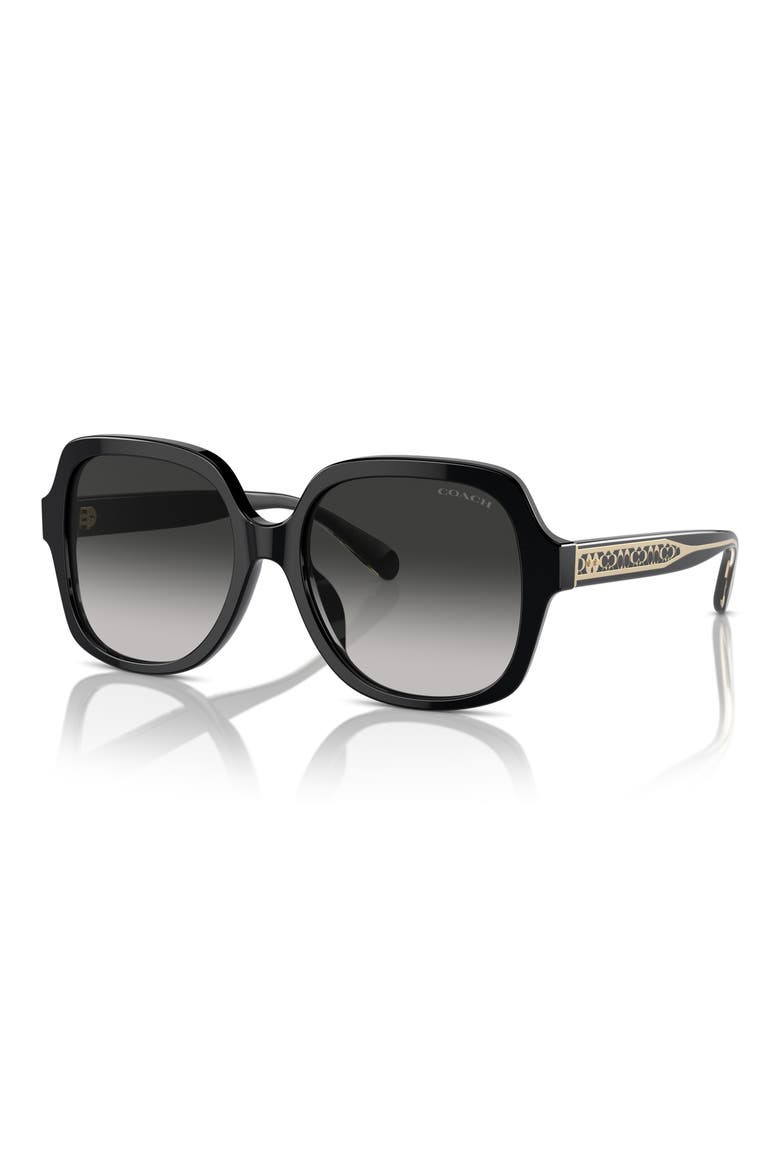 54mm Square Gradient Sunglasses, Alternate, color, BLACK
