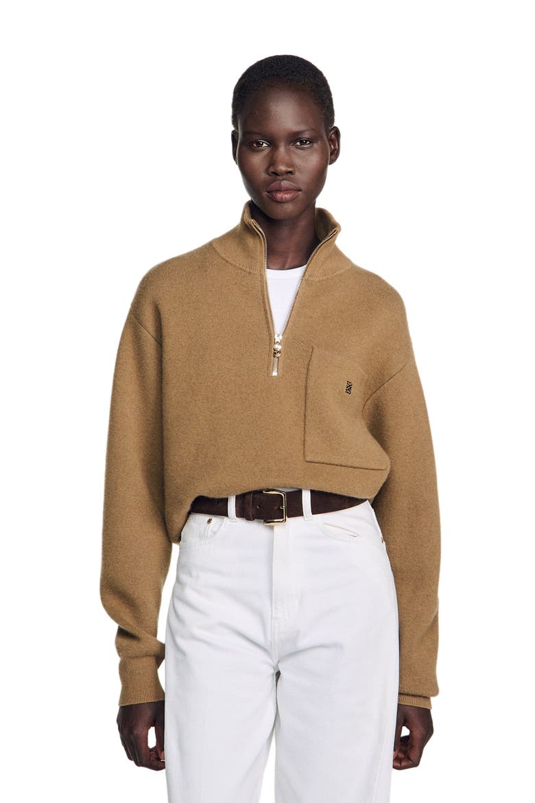 Wool and cashmere sweater, Alternate, color, Camel