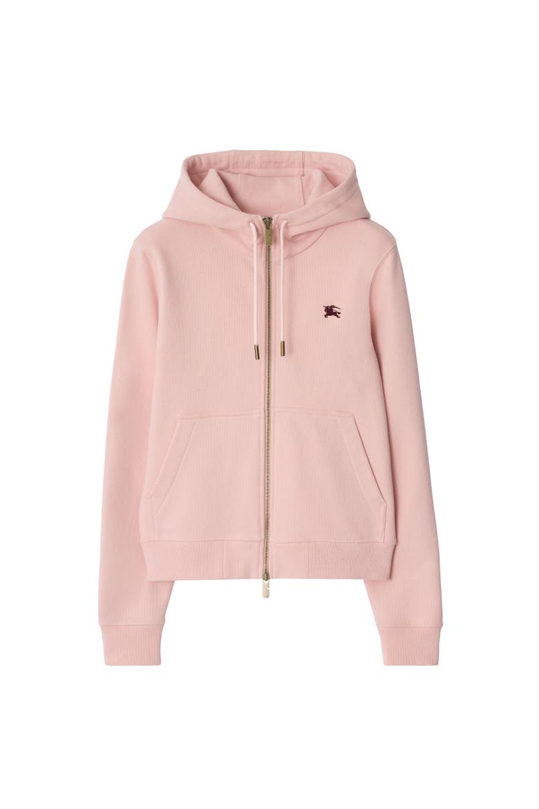 Knight Stamp Cotton Zip Hoodie, Alternate, color, Bouquet pink