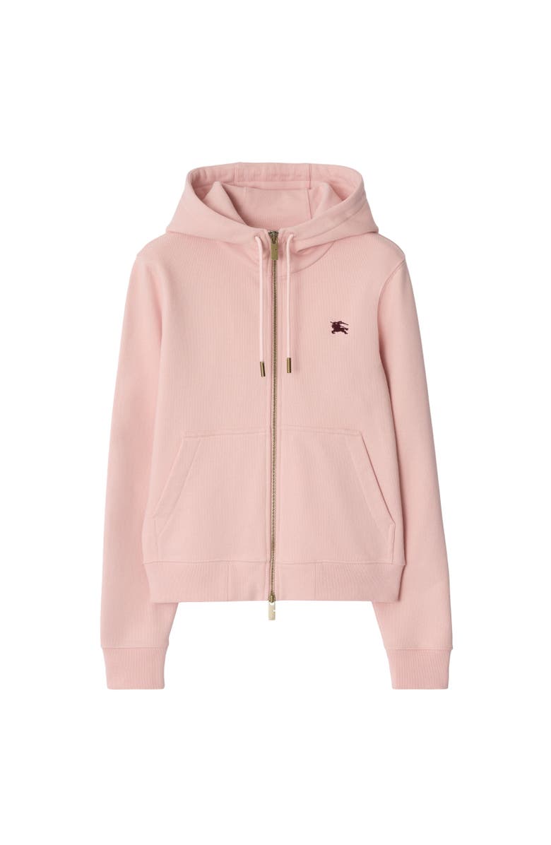 Burberry Knight Stamp Cotton Zip Hoodie, Alternate, color, Bouquet Pink