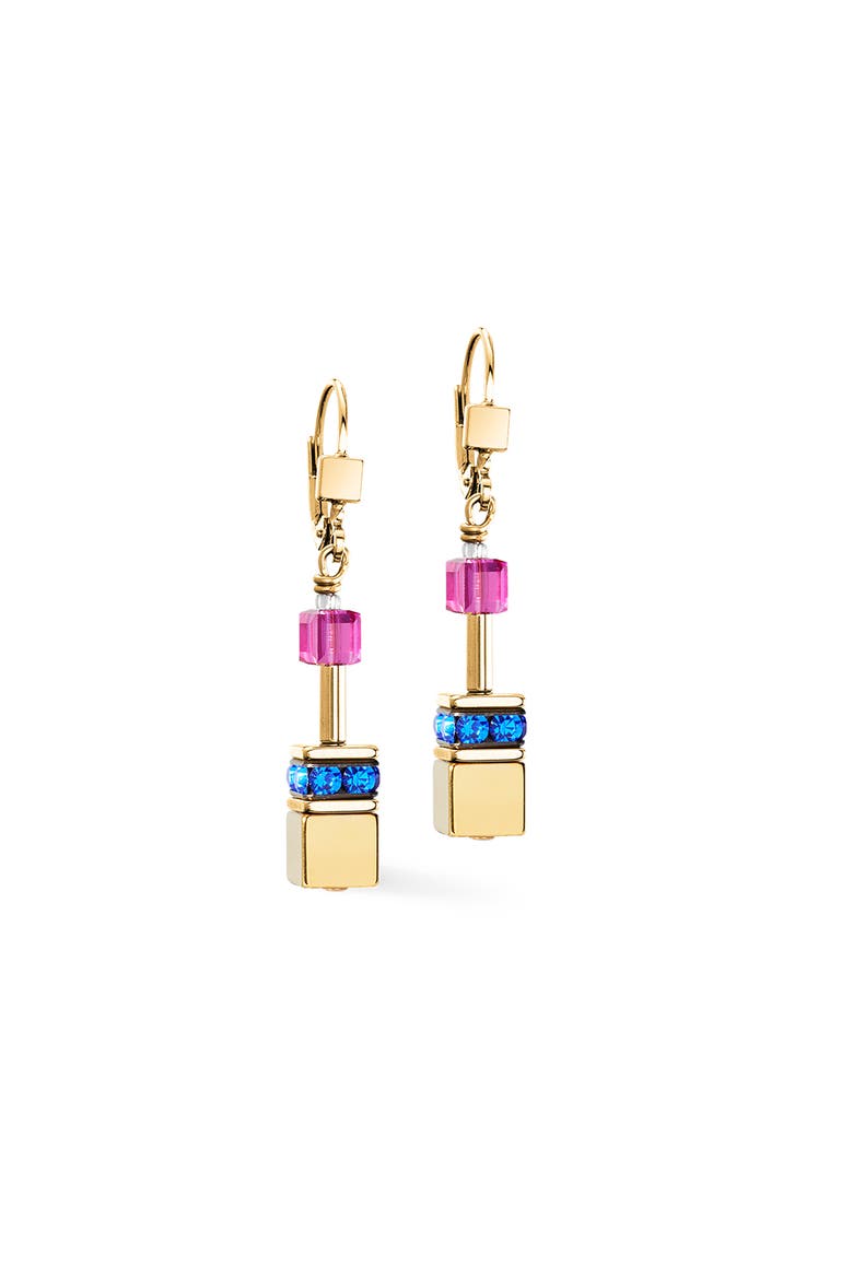 Geocube Iconic Metallic Gold Earrings, Main, color, Gold