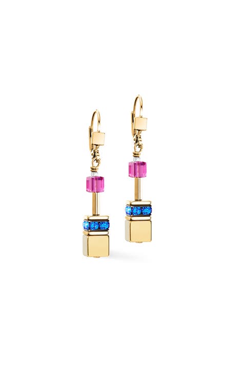 Geocube Iconic Metallic Gold Earrings