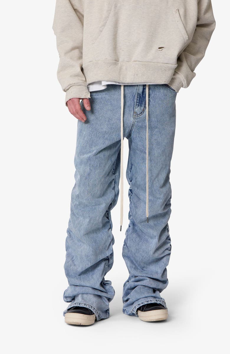 mnml Ruched Denim Wide Leg Jeans, Alternate, color,