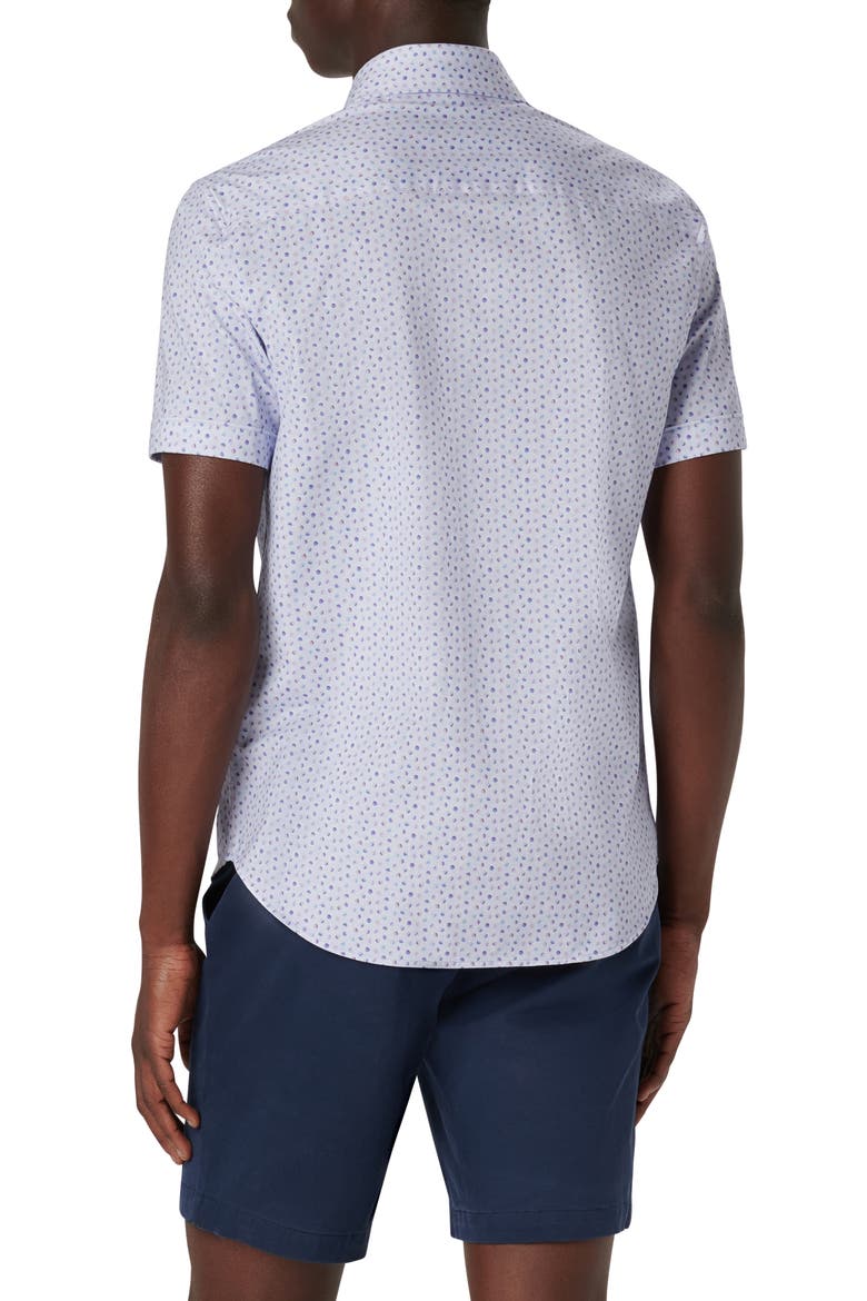 Miles OoohCotton® Dot Print Short Sleeve Button-Up Shirt, Alternate, color, LAVENDER