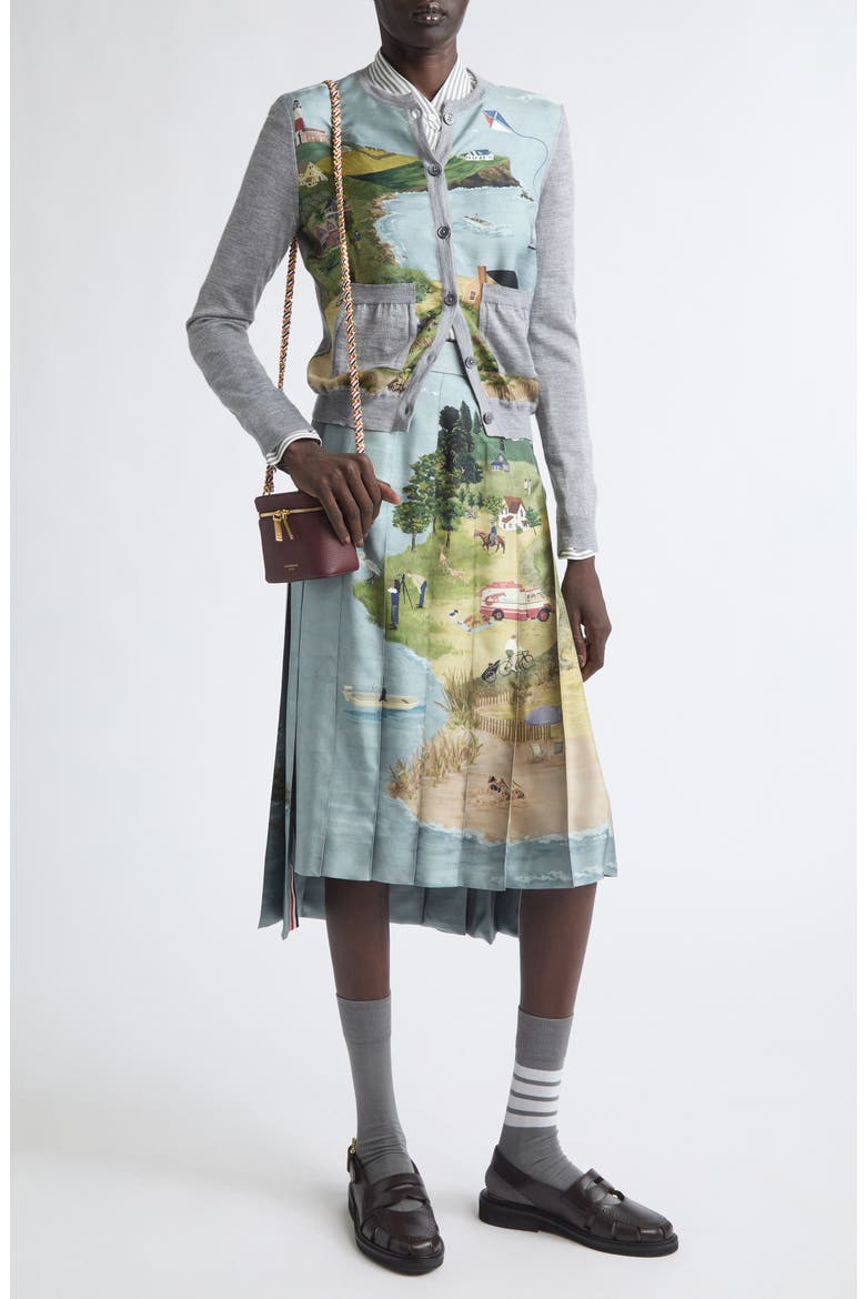 Nantucket Scenic Jersey Stitch Cardigan, Alternate, color, LIGHT GREY