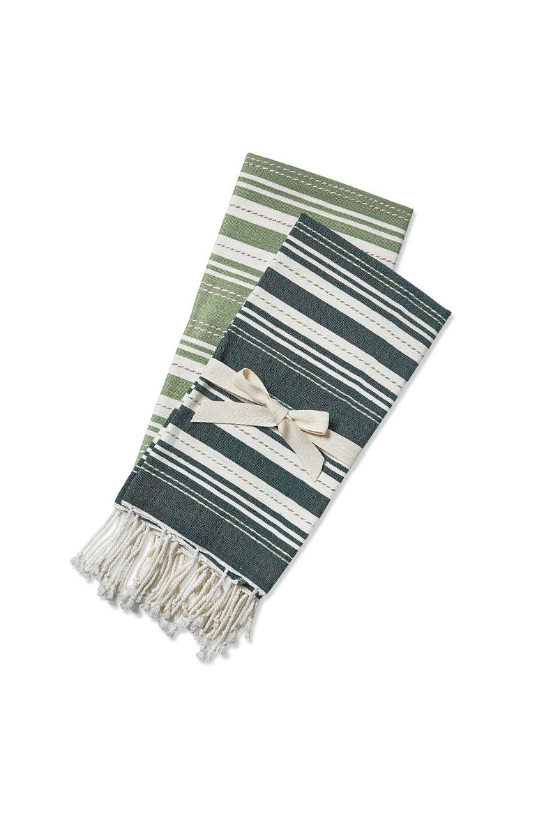 tag Sola Set of 2 Dark Green Cotton Guest Towels for Everyday Use, Main, color, Green