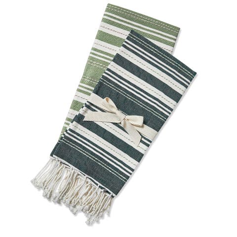 Sola Set of 2 Dark Green Cotton Guest Towels for Everyday Use