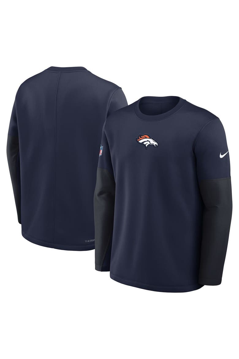 Men's Nike Navy Denver Broncos Sideline Scripted to Win Performance Long Sleeve T-Shirt, Alternate, color, Navy