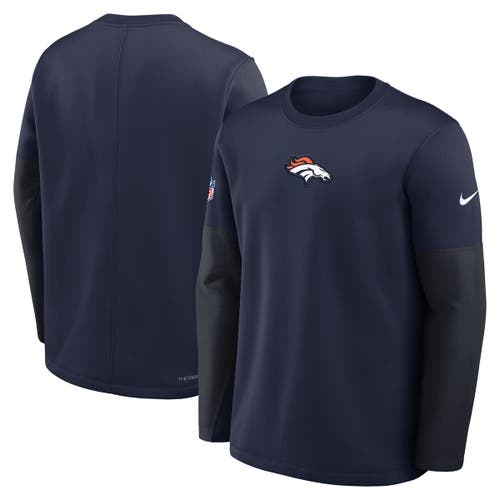 Nike Navy Denver Broncos Sideline Scripted To Win Performance Long Sleeve T-shirt In Blue
