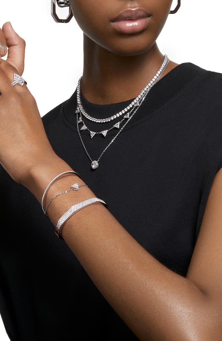 Swarovski Dextera Crystal Pavé Octagonal Bangle, Alternate, color, 