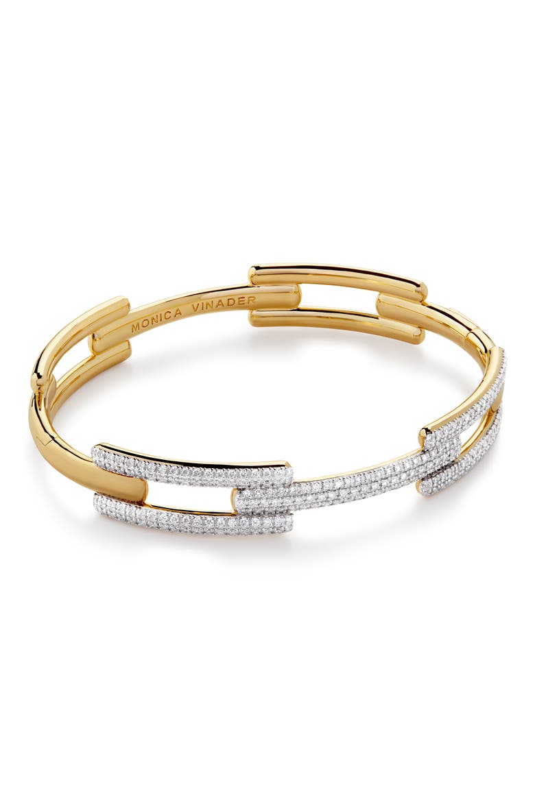 Lab Grown Diamond Signature Bangle, Main, color, 18K GOLD VERMEIL