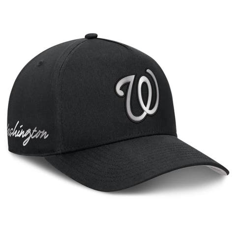 Men's Nike Black Washington Nationals Rise Dri-FIT A-Frame Adjustable Hat
