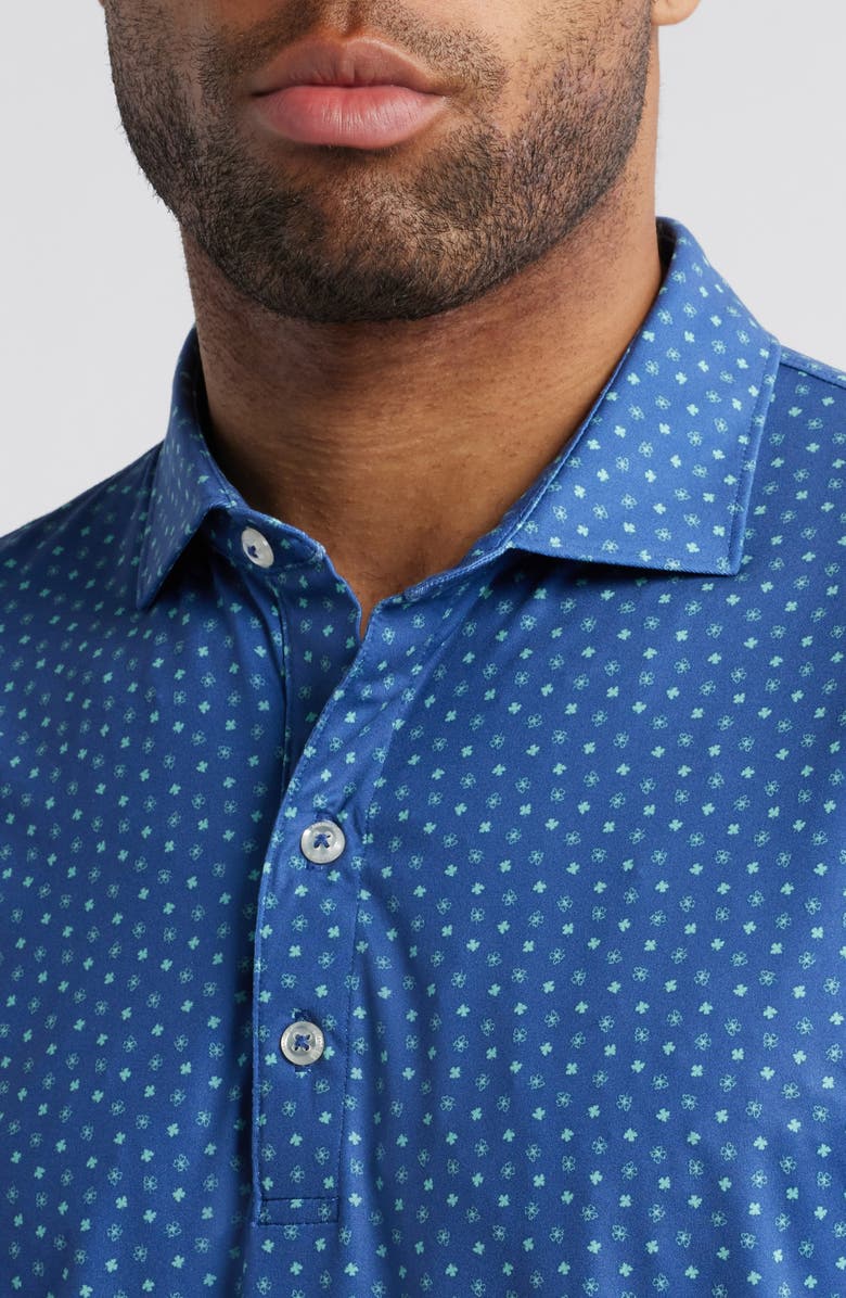 johnnie-O Top o' the Morning Scatter Print PREP-FORMANCE Golf Polo, Alternate, color, Lake