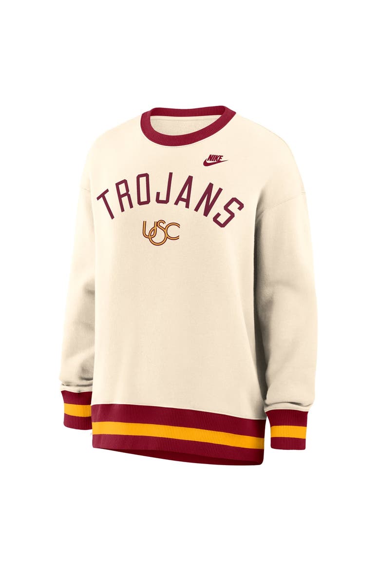 Women's Nike  Natural USC Trojans Oversized Legacy Arch Phoenix Sweatshirt, Alternate, color, Natural