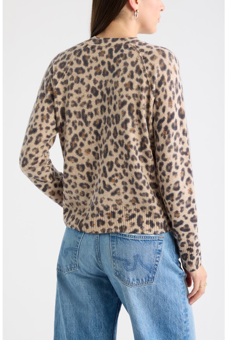 Animal Print Wool & Cashmere Sweater, Alternate, color, TAN- BLACK BEA LEOPARD