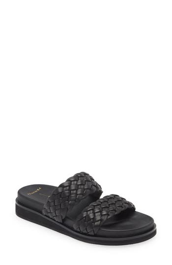 Frankie4 Malone Weave Slide Sandal In Black Weave