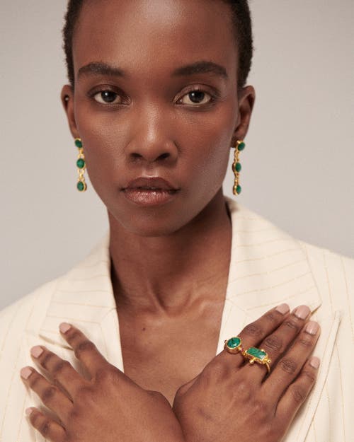 Ottoman Hands Ela Drop Earrings In Green
