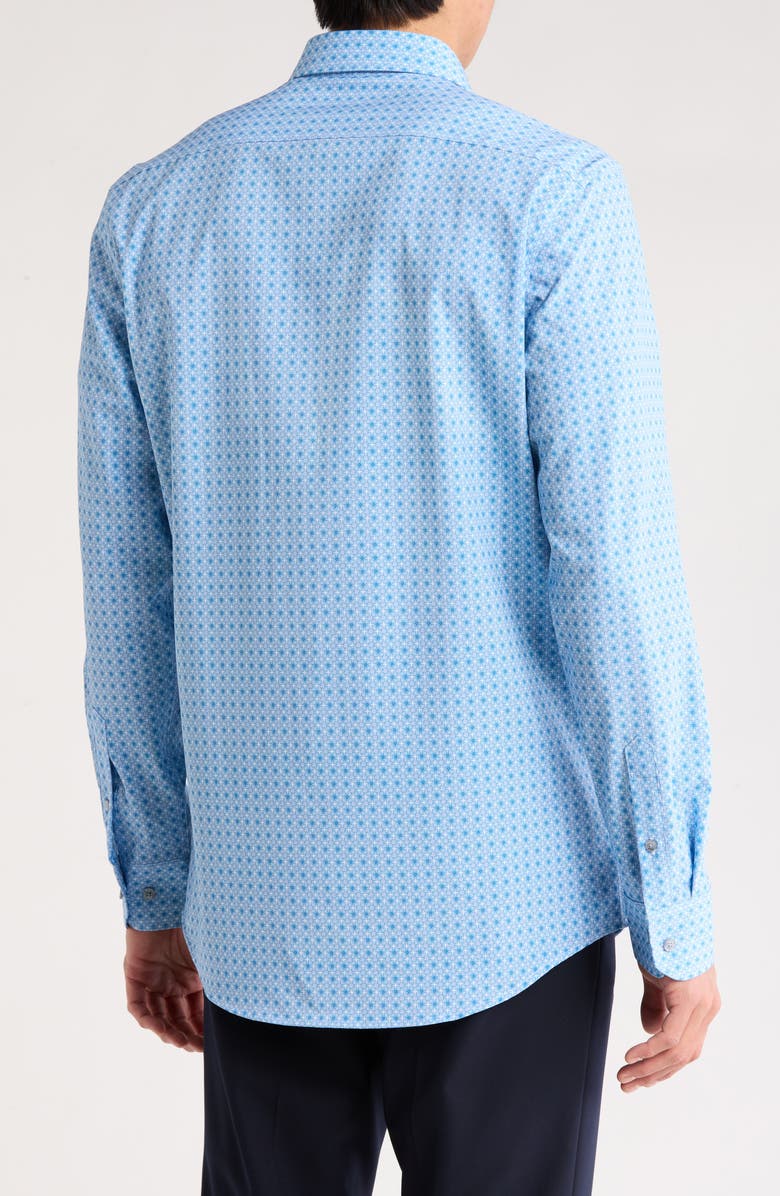 Perry Ellis Performance Tech Slim Fit Dress Shirt, Alternate, color, Blue