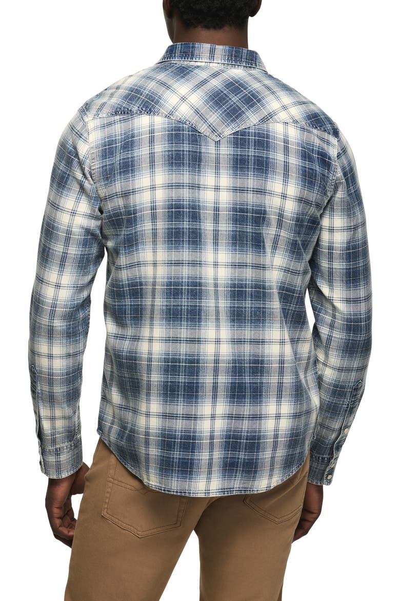 Plaid Long Sleeve Western Shirt, Alternate, color, INDIGO PLAID