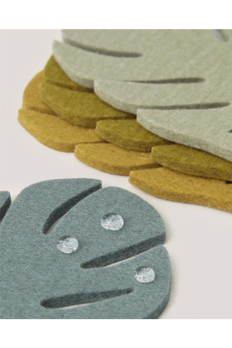 Merino Wool Monstera Coaster Multi 4 Pack, Alternate, color, Jungle