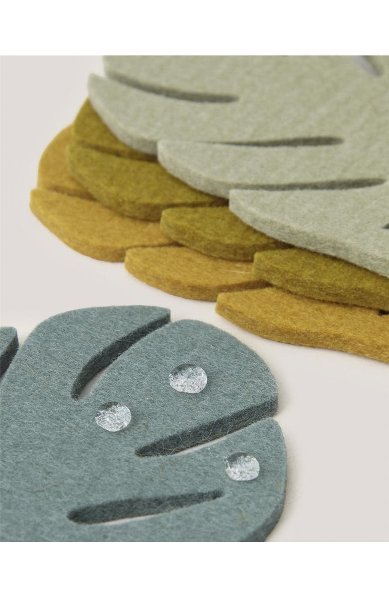 Graf Lantz Merino Wool Monstera Coaster Multi 4 Pack, Alternate, color, Jungle