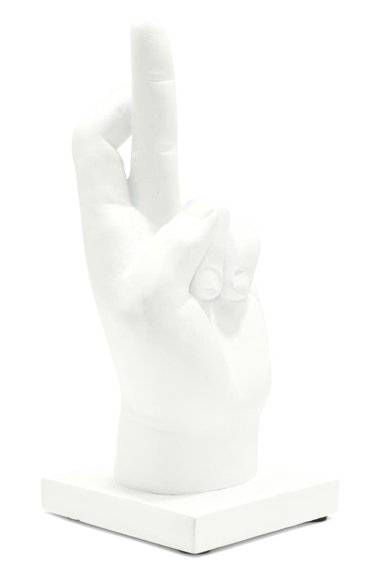 Fingers Crossed Decorative Sculpture, Alternate, color, WHITE