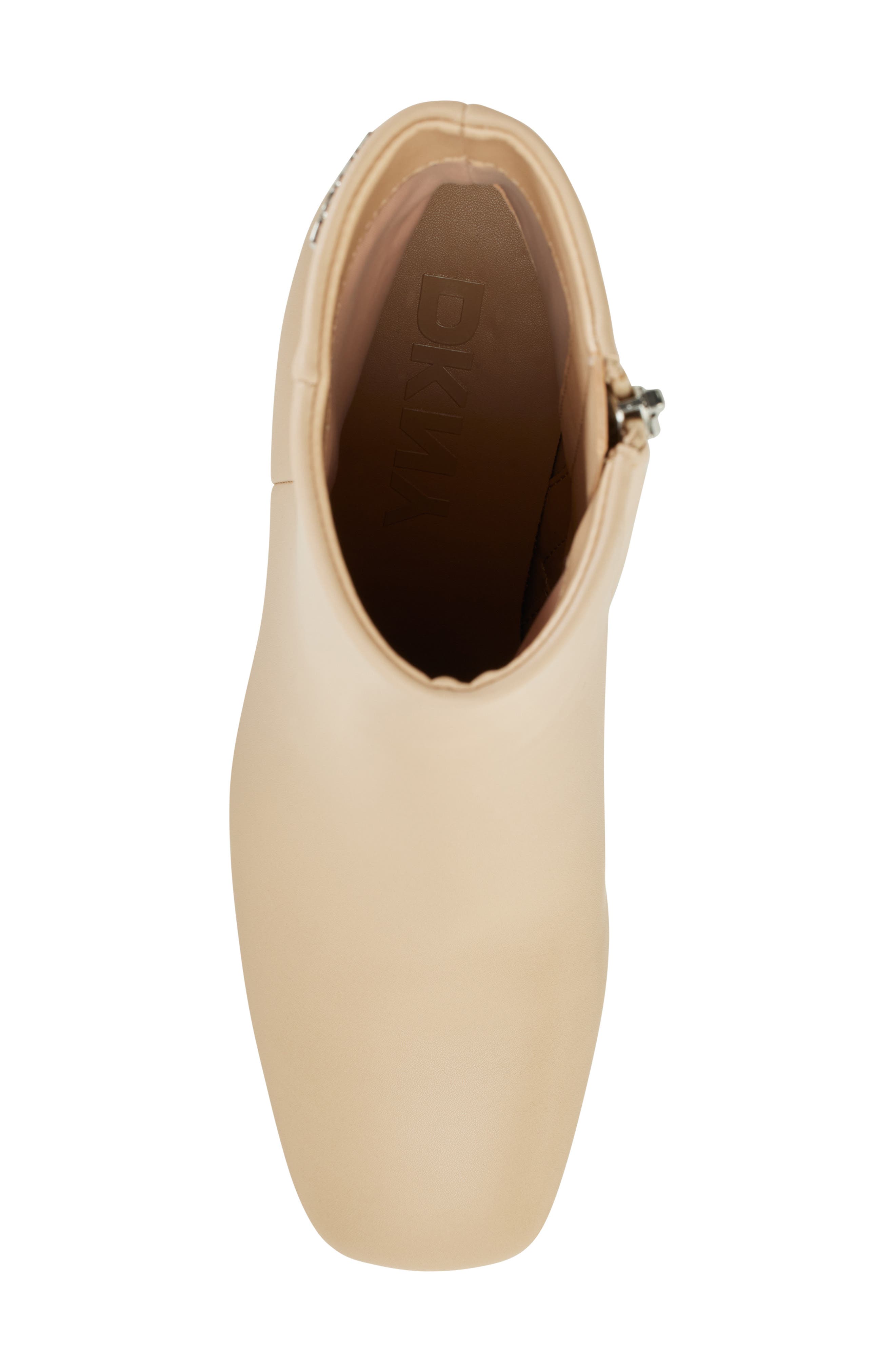 DKNY Steph Square Toe Bootie, Alternate, color, Beige