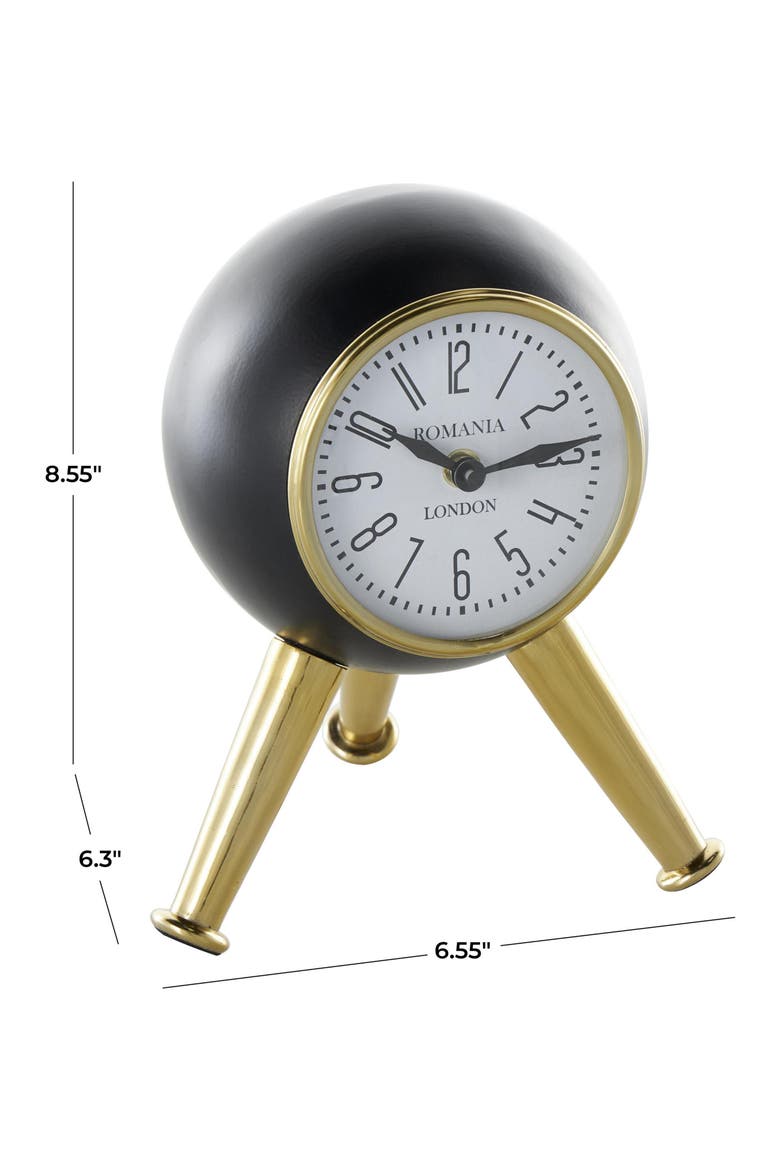 Modern Aluminum Metal Clock, Alternate, color, BLACK