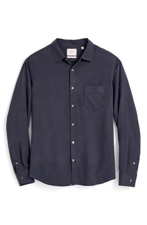 Billy Reid Rosedale Standard Fit Textured Silk & Cotton Button-up Shirt In Blue