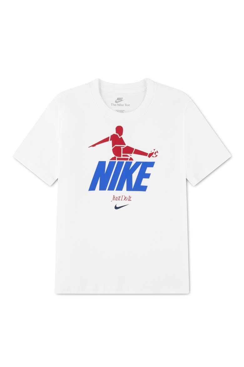 Kids' Kick Graphic Cotton Blend T-Shirt, Main, color, WHITE