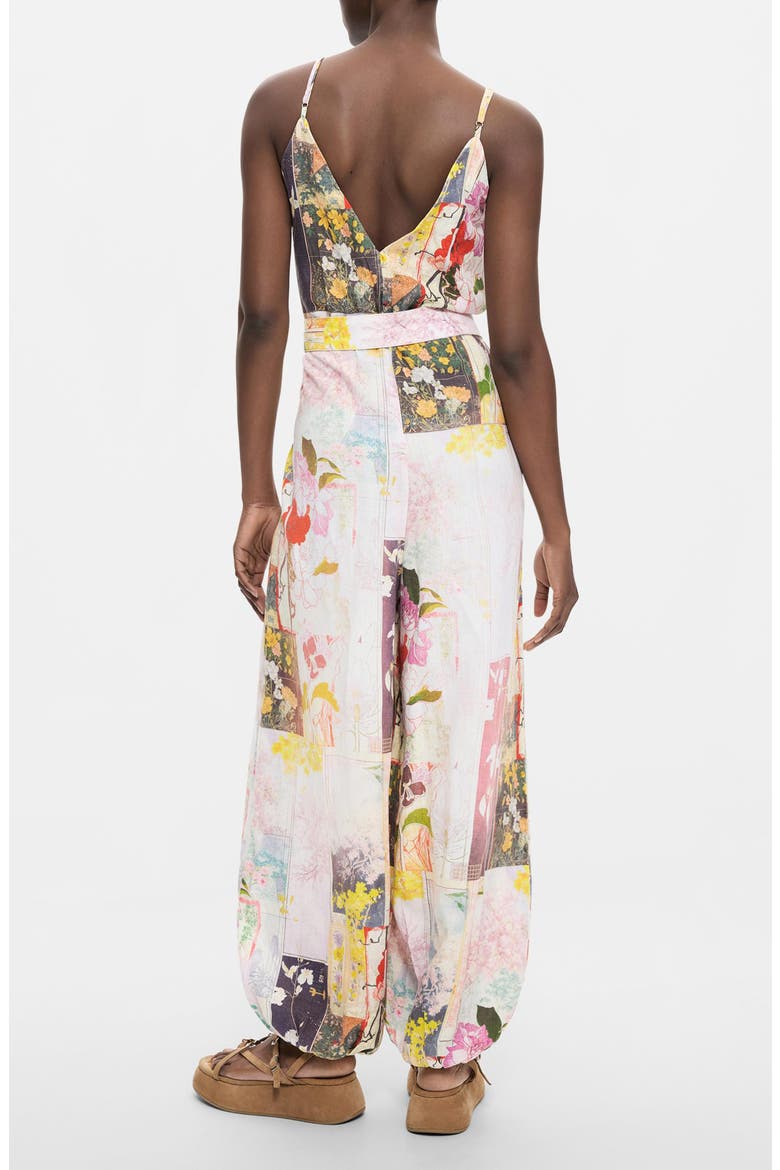Floral Patchwork Belted Jumpsuit, Alternate, color, BLACK MULTI
