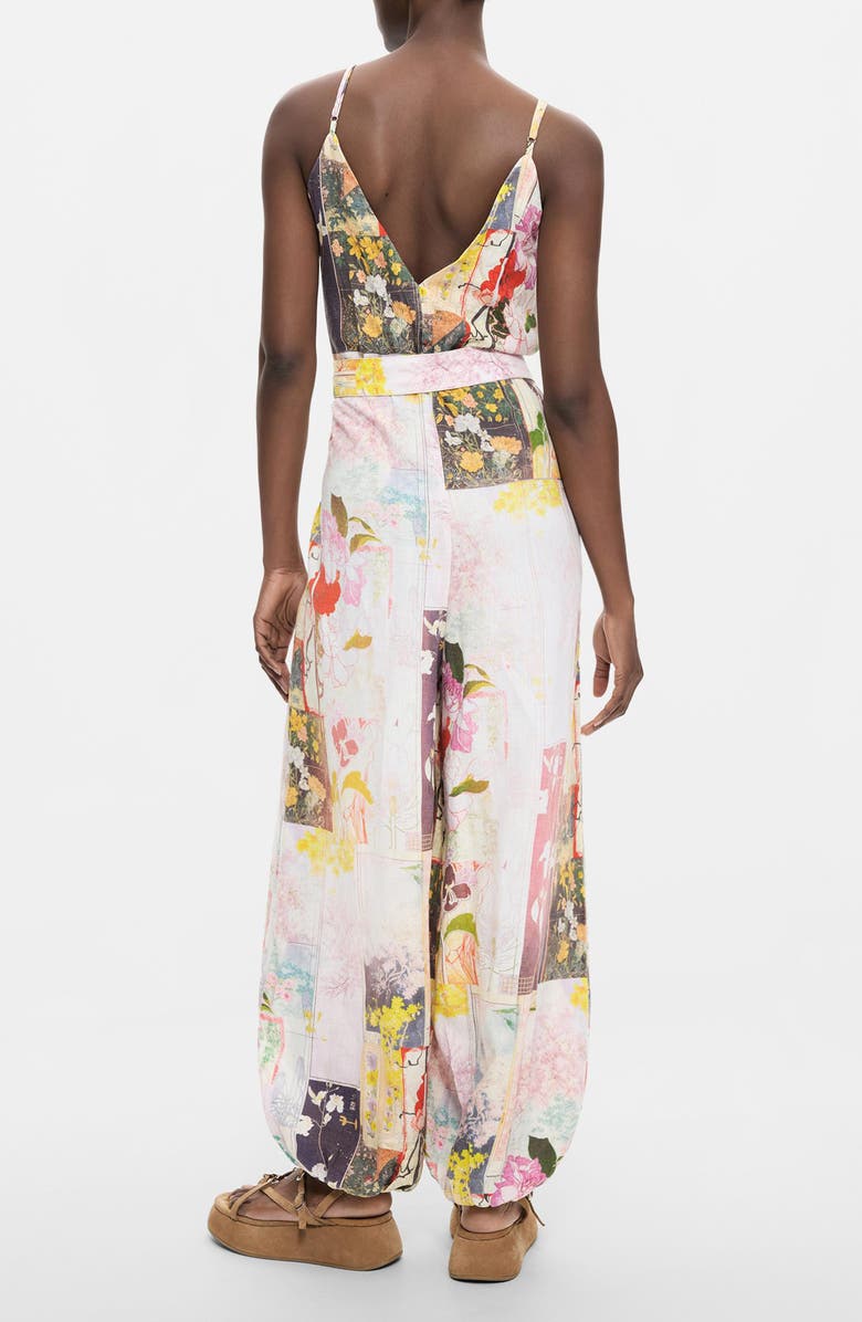 Desigual Floral Patchwork Belted Jumpsuit, Alternate, color,