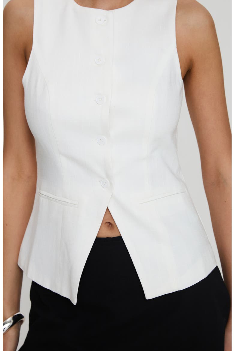 Theodosia Cutaway Vest, Alternate, color, WHITE