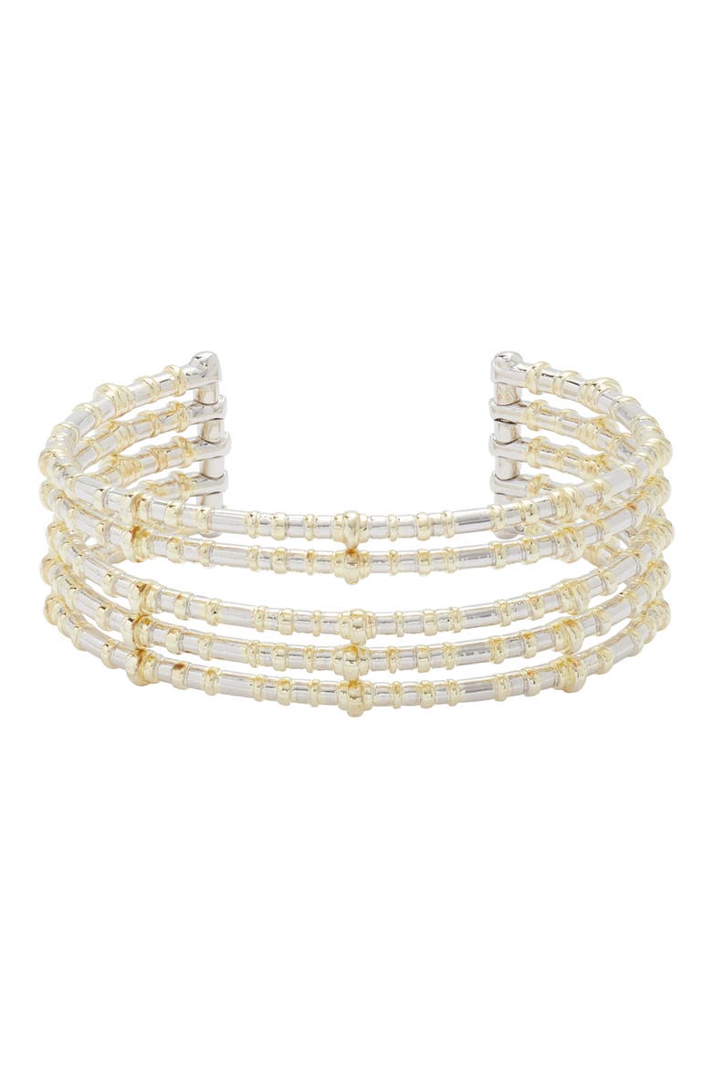 Essie Beaded Cuff Bracelet, Main, color, MIXED METAL