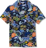 Lands' End Boys Short Sleeve Slub Camp Shirt