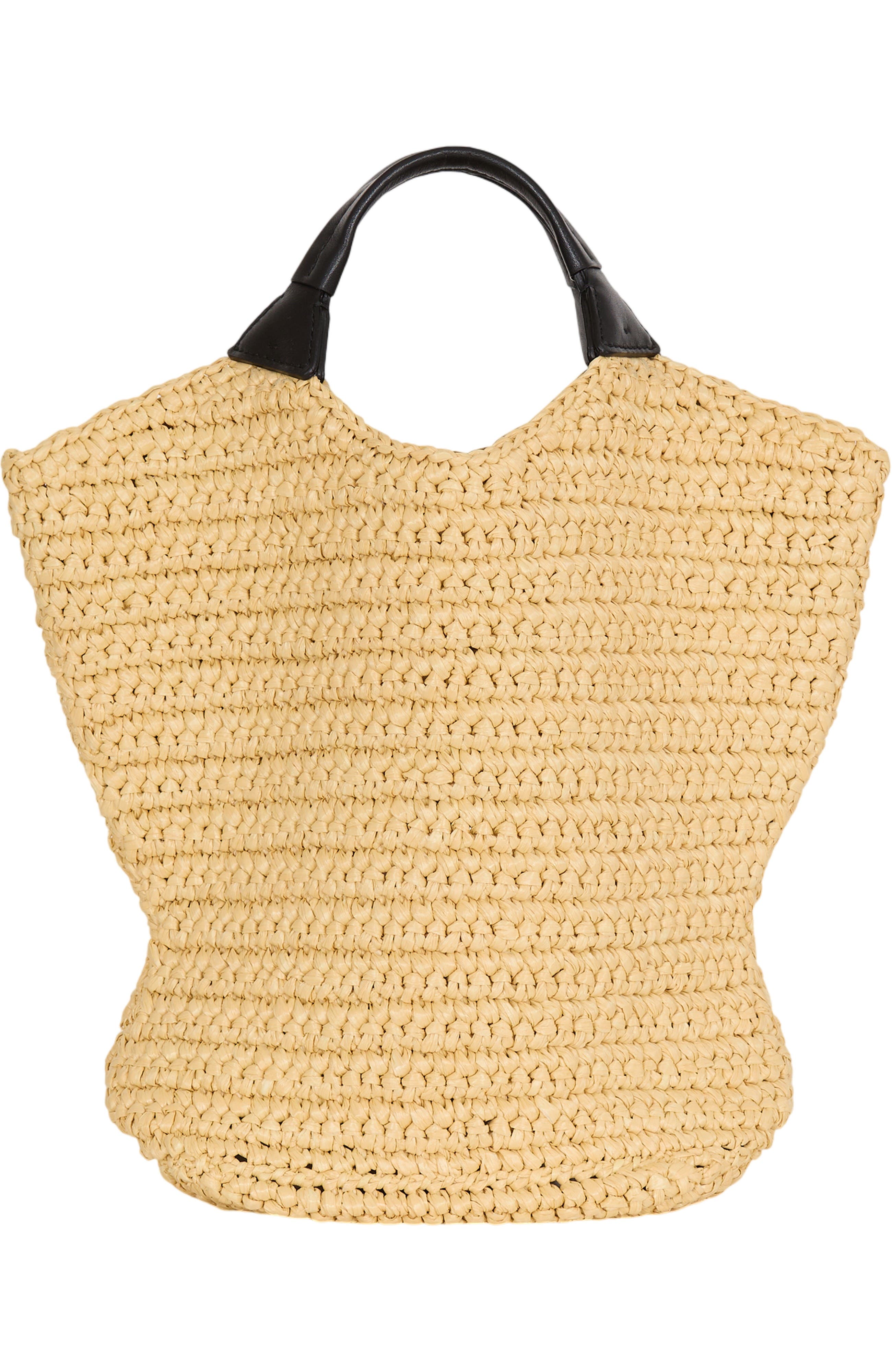 Balmain Mini Balmain crochet tote bag, Alternate, color, Beige