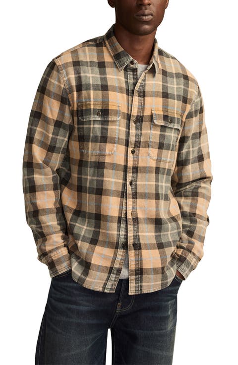 Acid Wash Cotton Flannel Shirt