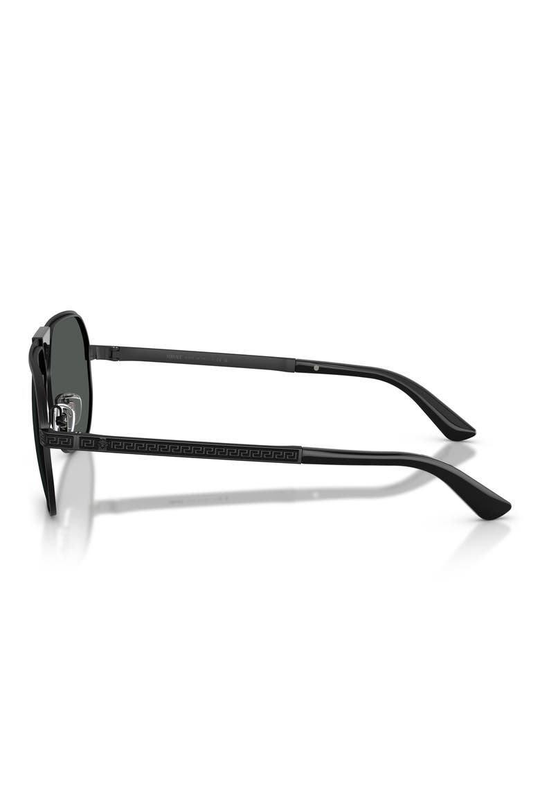 61mm Square Sunglasses, Alternate, color, MATTE BLACK / DARK GREY