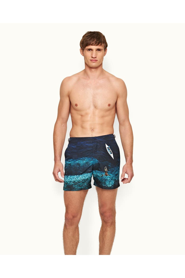 Bulldog Mid-Length Swim Shorts, Main, color, DEEP SEA
