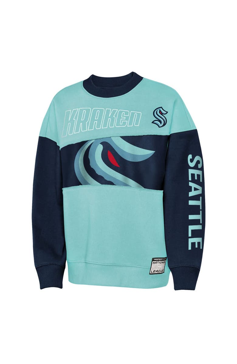 Outerstuff Youth Outerstuff  Light Blue/Deep Sea Blue Seattle Kraken Impact Player Sweatshirt, Alternate, color, Light Blue