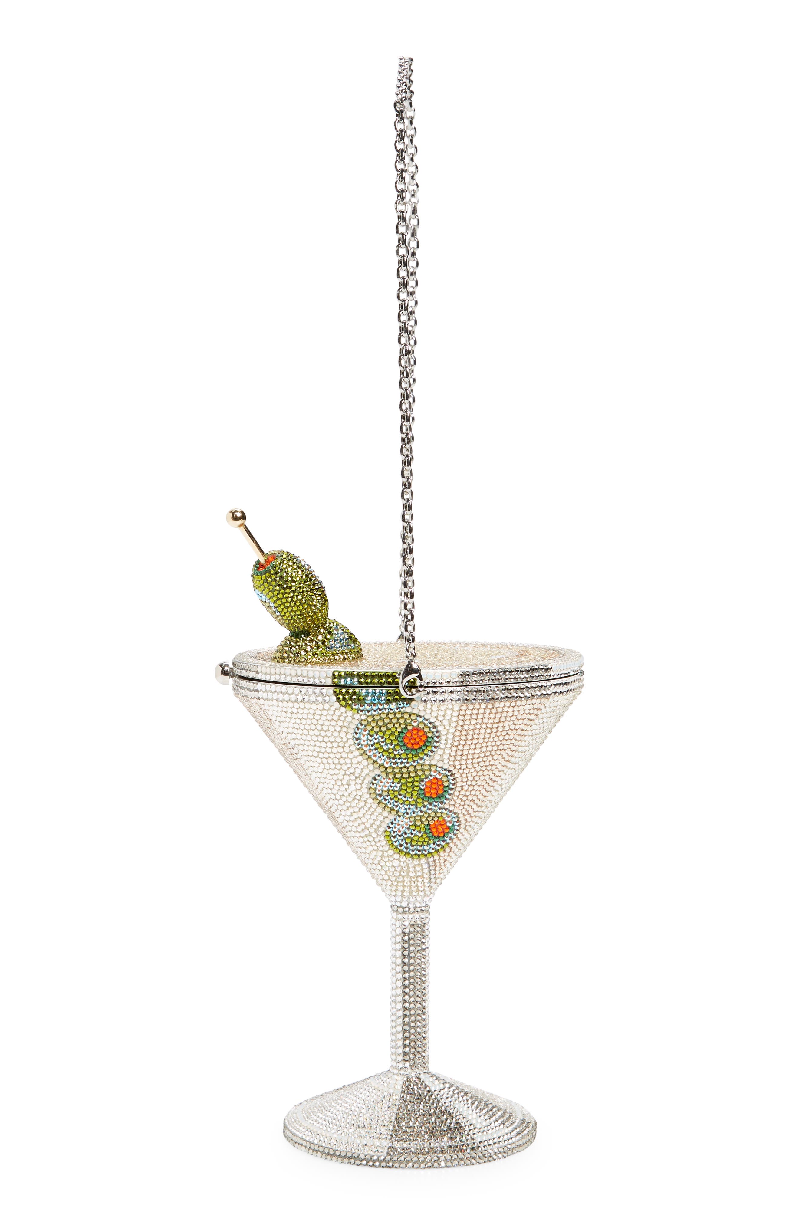 Judith Leiber Martini Crystal Embellished Minaudière, Alternate, color, 